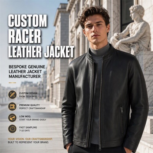 Men's Black Modern Alpine Commuter Leather Jacket, Plain Austrian Cut