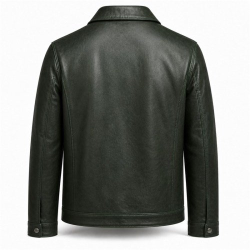 Men's Pine Green Oil Wax Leather Jacket, Alpine Resort Austrian Cut