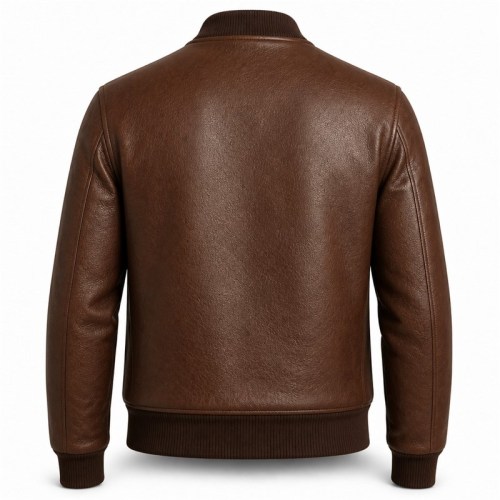Men's Walnut Brown Retro A2 Leather Bomber Jacket, Austrian Cut