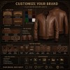 Men's Walnut Brown Retro A2 Leather Bomber Jacket, Austrian Cut