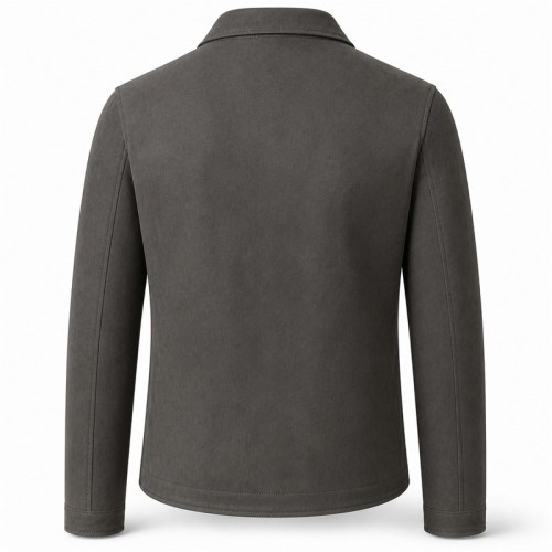 Men's Rock Grey Urban Blazer Leather Jacket, Plain Austrian Cut