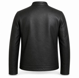 Men's Matte Black Urban Racer Leather Jacket, Plain Hungarian Cut