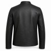 Men's Matte Black Urban Racer Leather Jacket, Plain Hungarian Cut