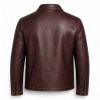 Men's Wine Red Brown Vintage Leather Jacket, Plain Hungarian Cut