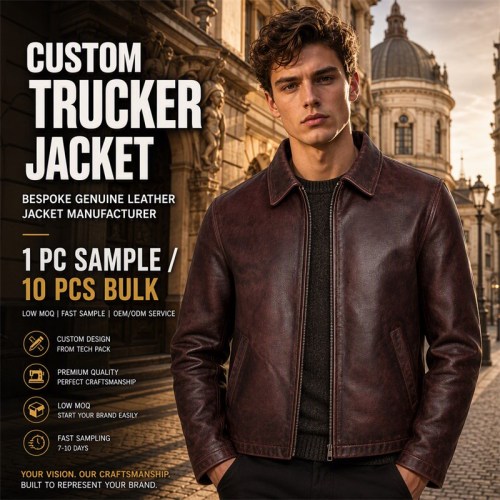 Men's Wine Red Brown Vintage Leather Jacket, Plain Hungarian Cut