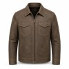 Men's Chinchilla Brown Urban Outdoor Leather Jacket, Hungarian Cut