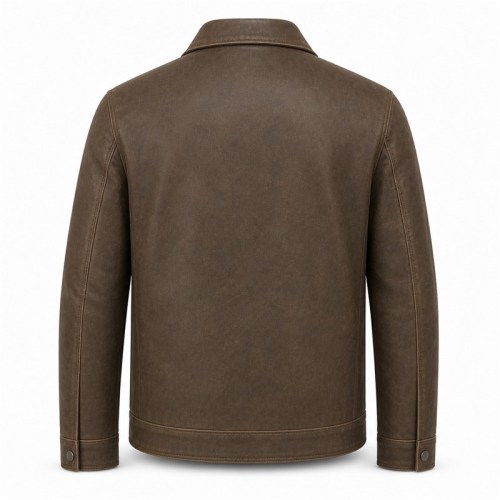 Men's Chinchilla Brown Urban Outdoor Leather Jacket, Hungarian Cut