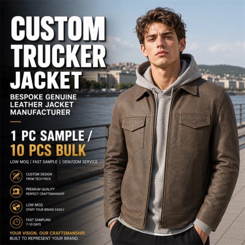 Men's Chinchilla Brown Urban Outdoor Leather Jacket, Hungarian Cut