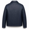 Men's Night Sky Blue Button Leather Jacket, Plain Hungarian Cut