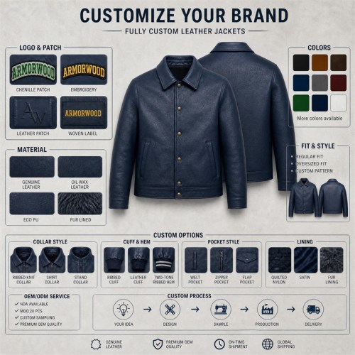Men's Night Sky Blue Button Leather Jacket, Plain Hungarian Cut