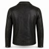 Men's Matte Black Distressed Biker Leather Jacket, Plain Spanish Cut