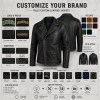Men's Matte Black Distressed Biker Leather Jacket, Plain Spanish Cut