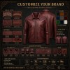 Men's Deep Wine Red Brown Retro Leather Jacket, Plain Spanish Cut