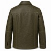 Men's Olive Green Utility Leather Jacket, Plain Spanish Utility Cut