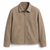 Men's Beige Grey Brown Relaxed Leather Jacket, Plain Spanish Cut