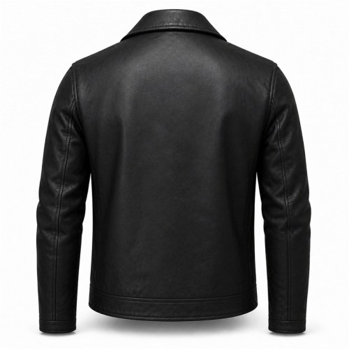 Men's Matte Black Urban Biker PU Leather Jacket, Plain Spanish Cut