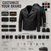 Men's Matte Black Urban Biker PU Leather Jacket, Plain Spanish Cut