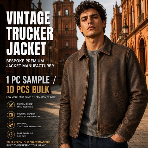 Men's Deep Brown Distressed Retro PU Leather Jacket, Spanish Cut