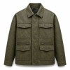 Men's Olive Green Functional Utility PU Jacket, Plain Spanish Cut