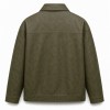 Men's Olive Green Functional Utility PU Jacket, Plain Spanish Cut