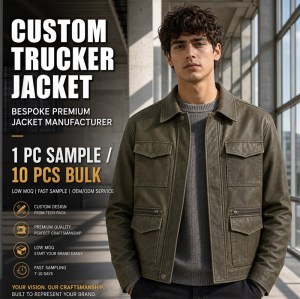 Men's Olive Green Functional Utility PU Jacket, Plain Spanish Cut
