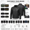 Men's Matte Black Lightweight Racer Leather Jacket, Plain Greek Cut