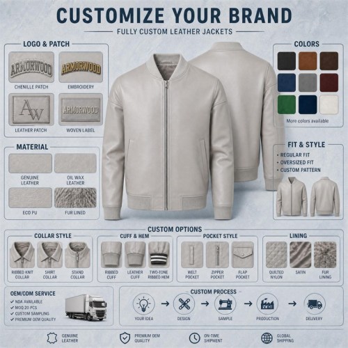 Men's Reef Grey Lightweight Leather Bomber Jacket, Plain Greek Cut