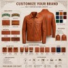 Men's Sunset Terracotta Urban Coastal Leather Jacket, Greek Cut