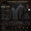 Men's Matte Charcoal Black Windproof Leather Jacket, Icelandic Cut