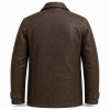 Men's Volcano Brown Polar Outdoor Leather Jacket, Icelandic Cut