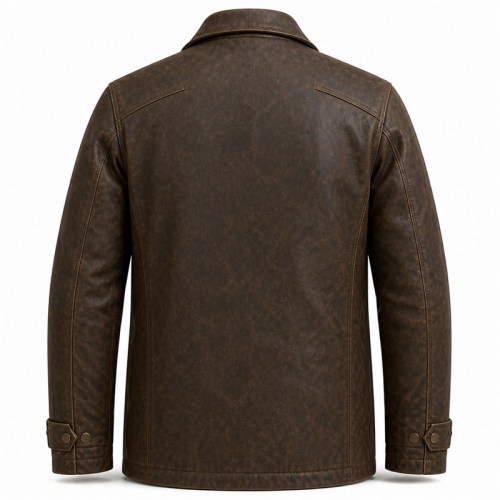 Men's Volcano Brown Polar Outdoor Leather Jacket, Icelandic Cut