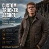 Men's Volcano Brown Polar Outdoor Leather Jacket, Icelandic Cut