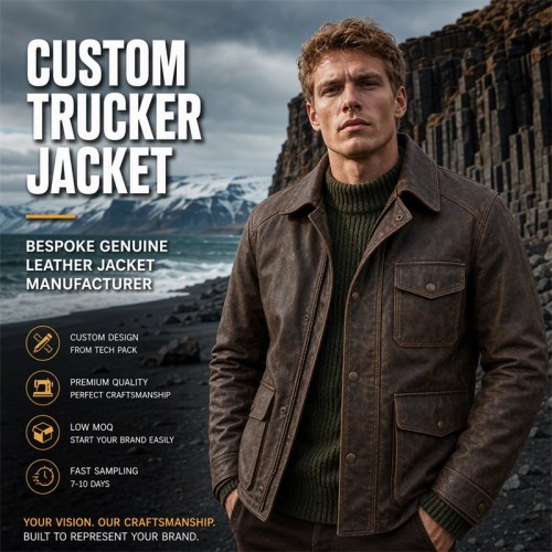 Men's Volcano Brown Polar Outdoor Leather Jacket, Icelandic Cut