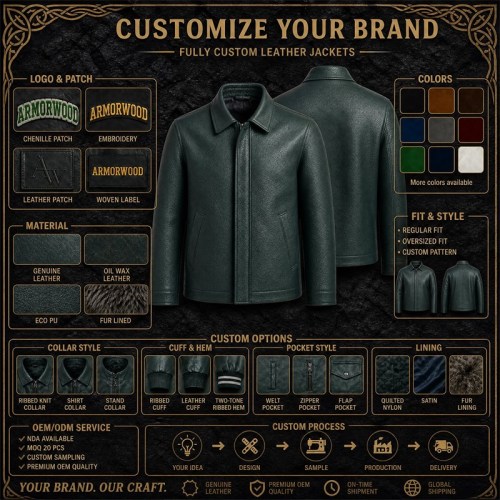 Men's Deep Sea Green Wind Resistant Leather Jacket, Icelandic Cut