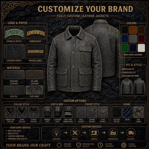 Men's Coal Grey Fisherman Workwear Leather Jacket, Icelandic Cut