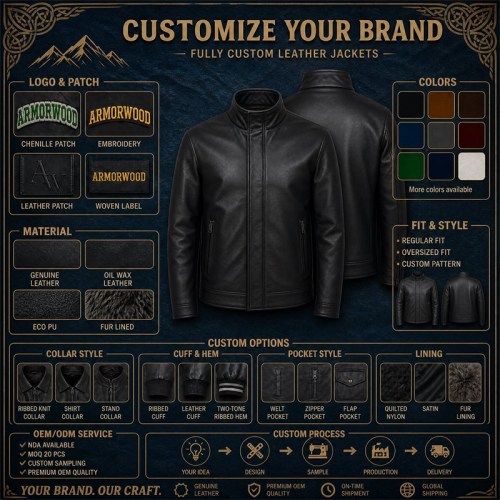 Men's Matte Black Urban Windproof Leather Jacket, Norwegian Cut