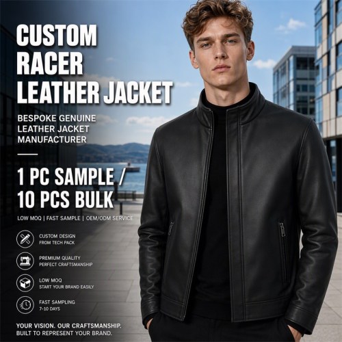 Men's Matte Black Urban Windproof Leather Jacket, Norwegian Cut