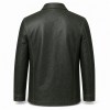 Men's Forest Green Fjord Travel Leather Jacket, Plain Norwegian Cut