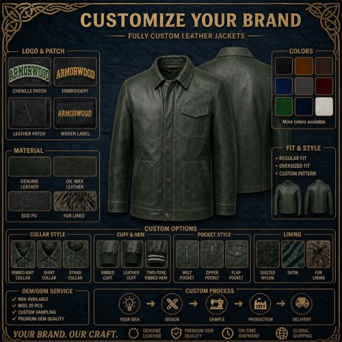 Men's Forest Green Fjord Travel Leather Jacket, Plain Norwegian Cut