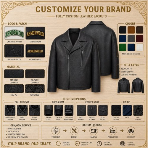 Men's Matte Black Boxy Biker Leather Jacket, Plain Swedish Cut