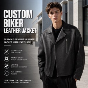 Men's Matte Black Boxy Biker Leather Jacket, Plain Swedish Cut