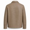 Men's Mist Sand Brown Shirt Leather Jacket, Plain Swedish Cut