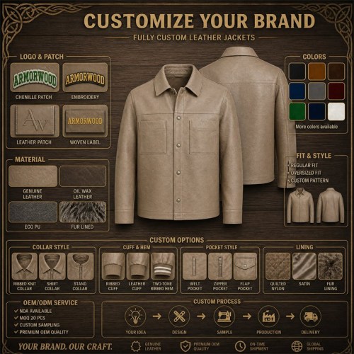 Men's Mist Sand Brown Shirt Leather Jacket, Plain Swedish Cut