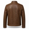 Men's Cold Oak Brown Heritage Leather Jacket, Plain Swedish Cut