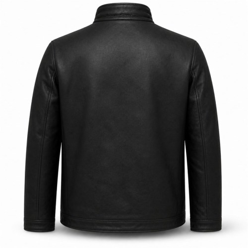 Men's Matte Black Forest Commuter Leather Jacket, Finnish Cut