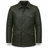 Men's Deep Forest Green Field Leather Jacket, Plain Finnish Cut