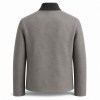 Men's Mist Grey Wool Collar Leather Jacket, Plain Finnish Cut