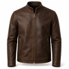 Men's Deep Brown Vegetable Tanned Leather Jacket, Finnish Cut