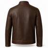 Men's Deep Brown Vegetable Tanned Leather Jacket, Finnish Cut