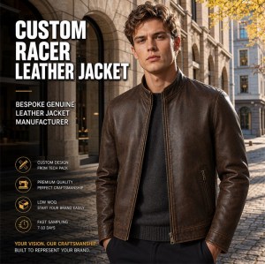 Men's Deep Brown Vegetable Tanned Leather Jacket, Finnish Cut